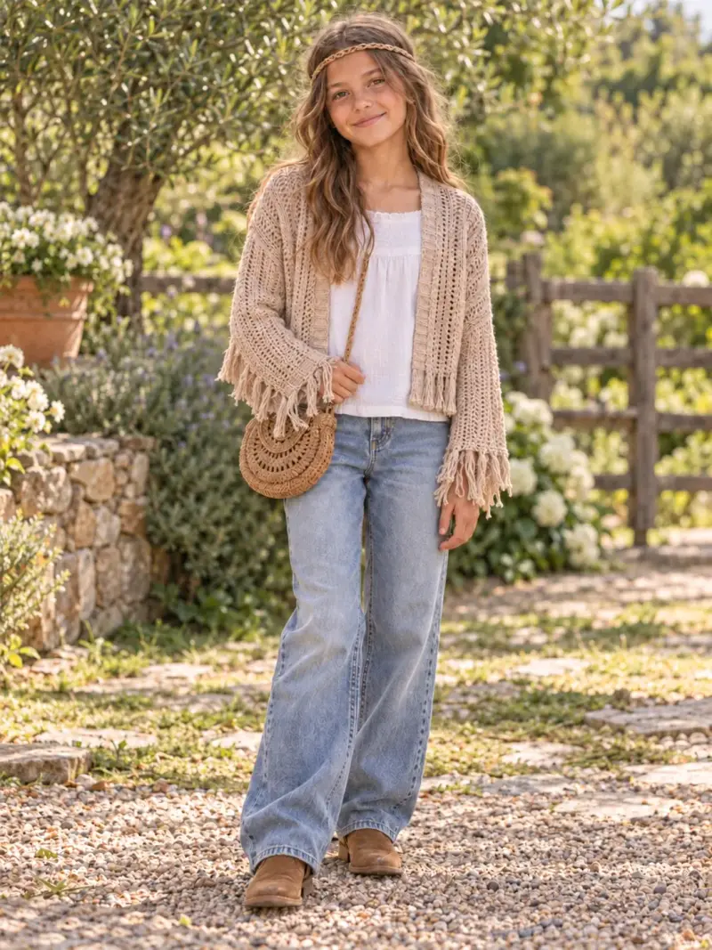 Cardigan de punto beige Foster Moon Talla 12 - 1