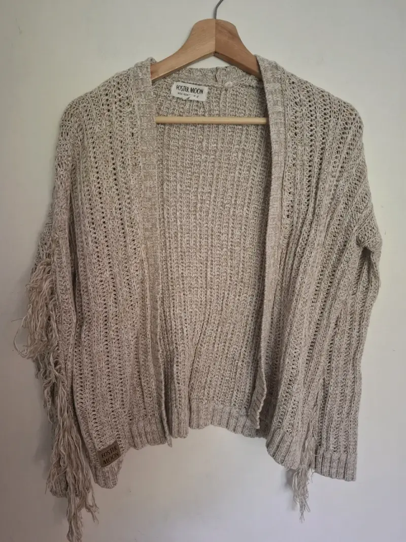 Cardigan de punto beige Foster Moon Talla 12 - 2