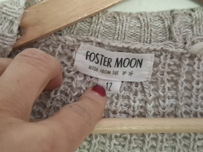 Cardigan de punto beige Foster Moon Talla 12 - 4