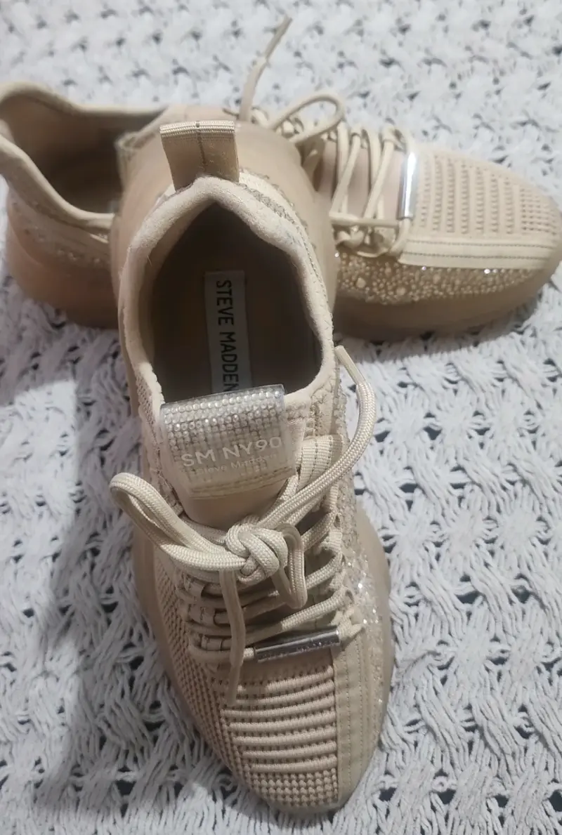 Zapatillas deportivas beige con brillo Steve Madden - 4