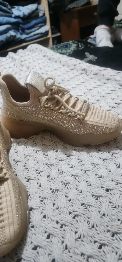 Zapatillas deportivas beige con brillo Steve Madden - miniatura 5