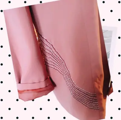 Blazer rosado salmón  con detalles bordados - miniatura 3