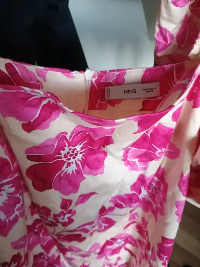 Vestido floral rosa con mangas abullonadas MNG - miniatura 2
