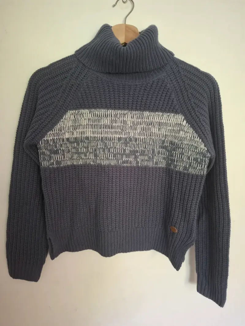Suéter de cuello alto gris para niña Talla 14 - 2