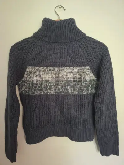 Suéter de cuello alto gris para niña Talla 14 - miniatura 3