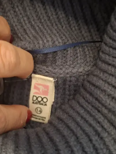 Suéter de cuello alto gris para niña Talla 14 - miniatura 4