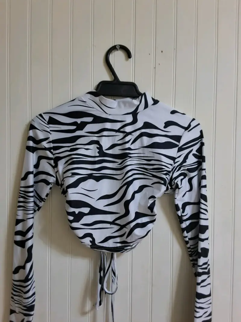 Top de manga larga con estampado de cebra - 2