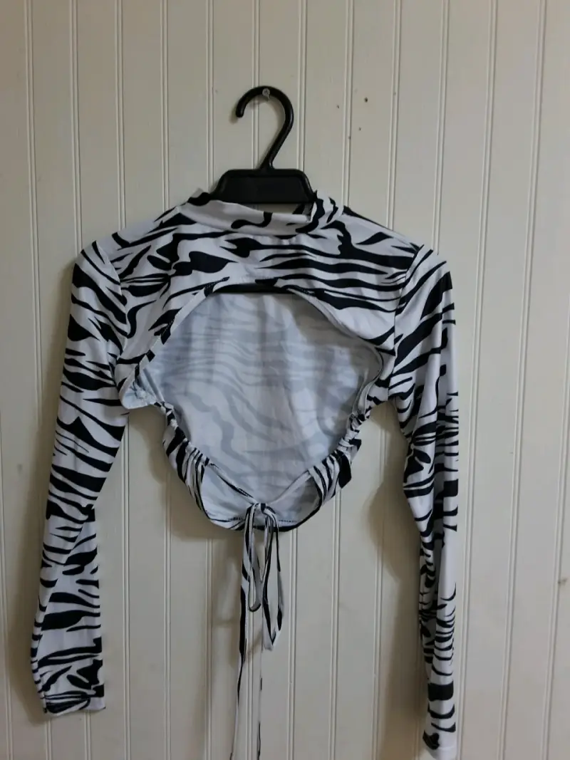 Top de manga larga con estampado de cebra - 3