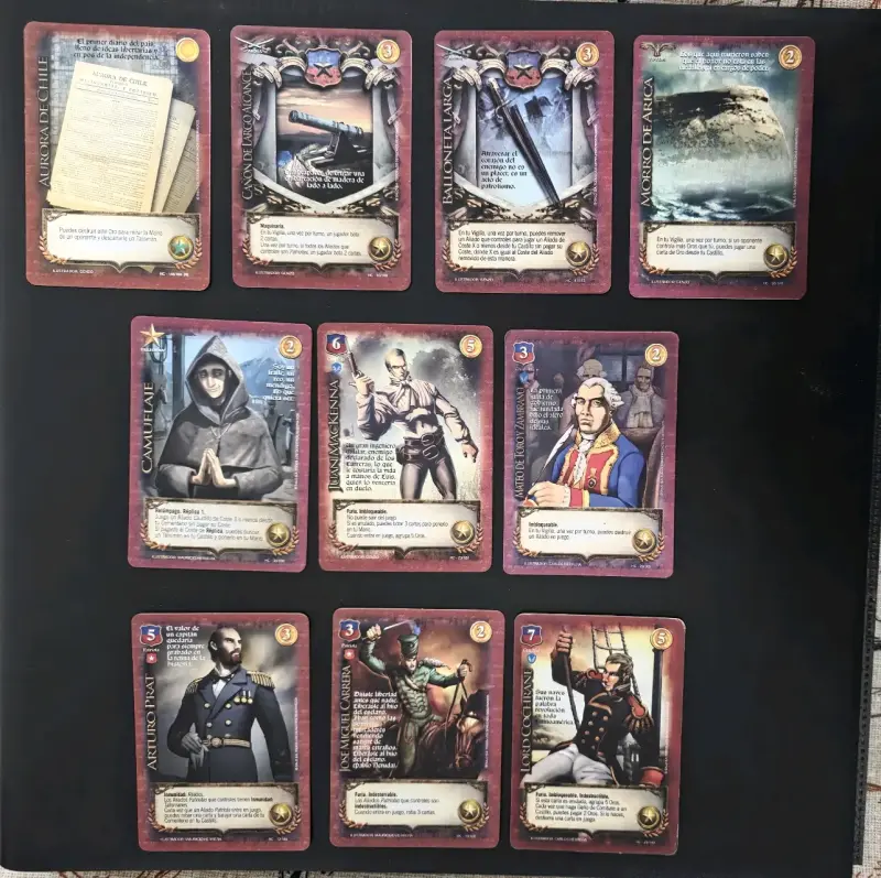 10x Cartas Heroes de Chile - Epoca Salo - MyL
