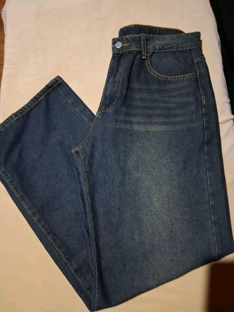 Jeans de mezclilla azul para mujer