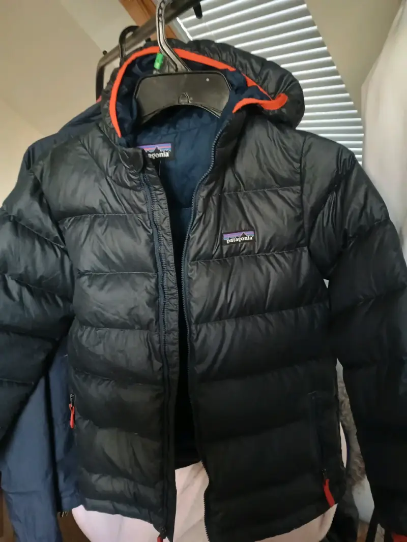 Chaqueta de plumas Patagonia negra con capucha - 2