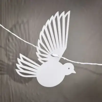 Guirnalda decorativa de pájaros blancos - miniatura 2