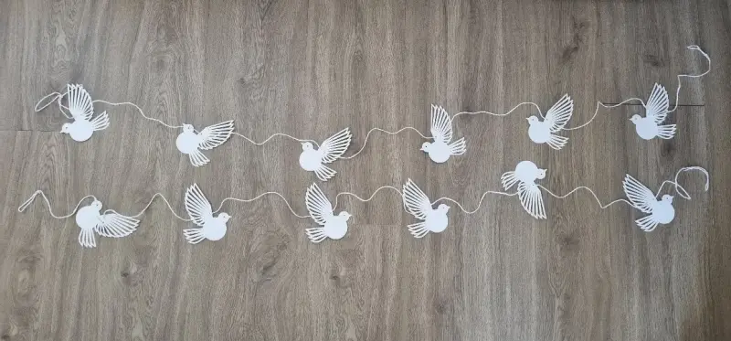 Guirnalda decorativa de pájaros blancos - 3