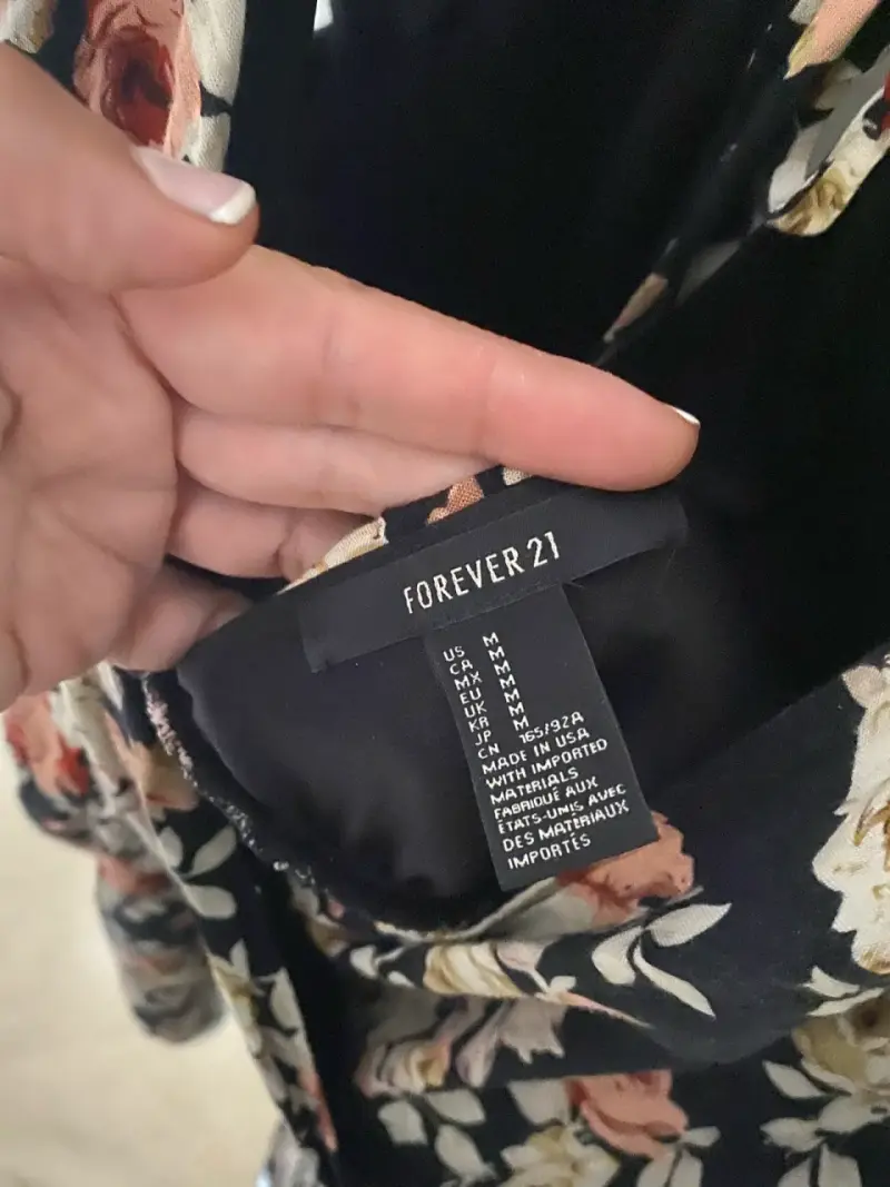 Vestido Floral Negro Forever 21 - 6