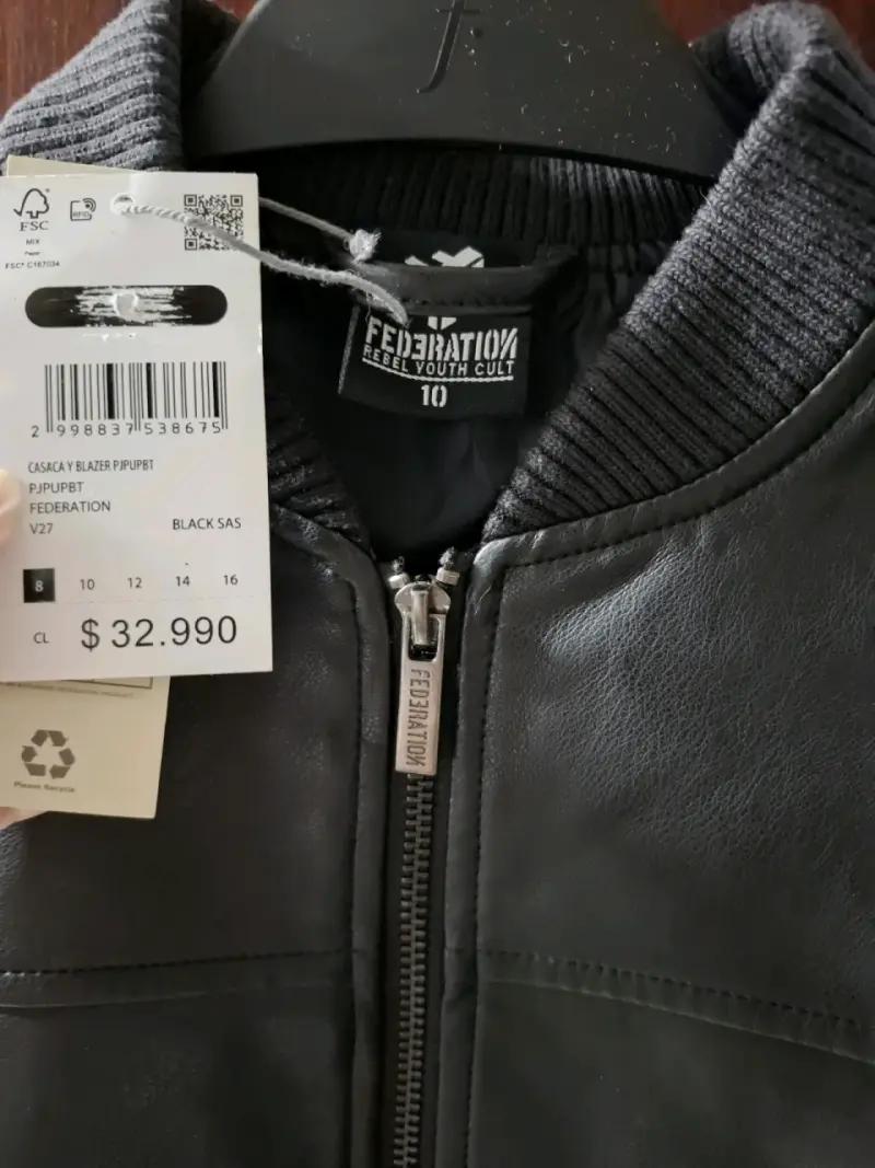 Chaqueta de cuero  negra para niño - 5
