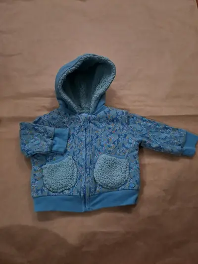 Chaqueta de bebé azul con capucha Pillin 9M - miniatura 2