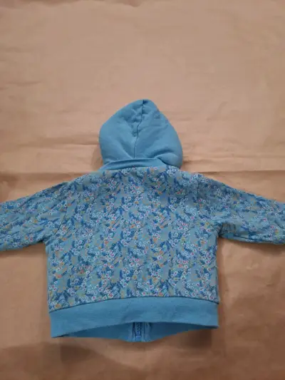 Chaqueta de bebé azul con capucha Pillin 9M - miniatura 4