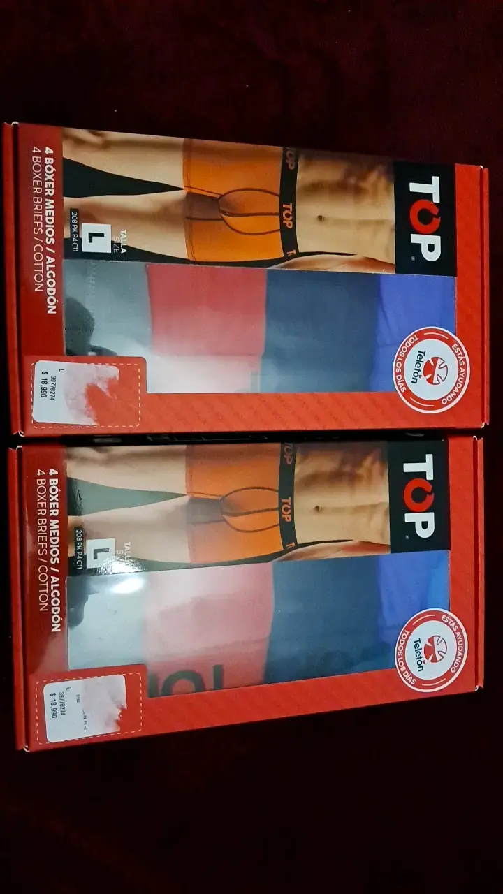 Pack de 4 bóxer de algodón para hombre Top talla L