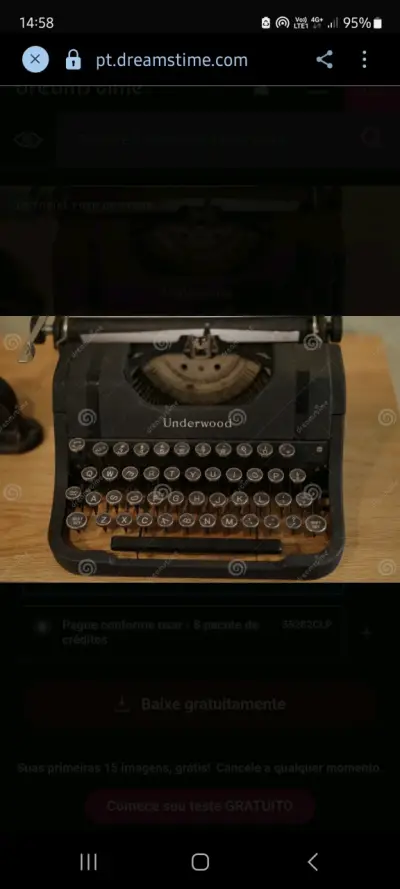 Máquina de Escribir Vintage Underwood Negra - miniatura 4
