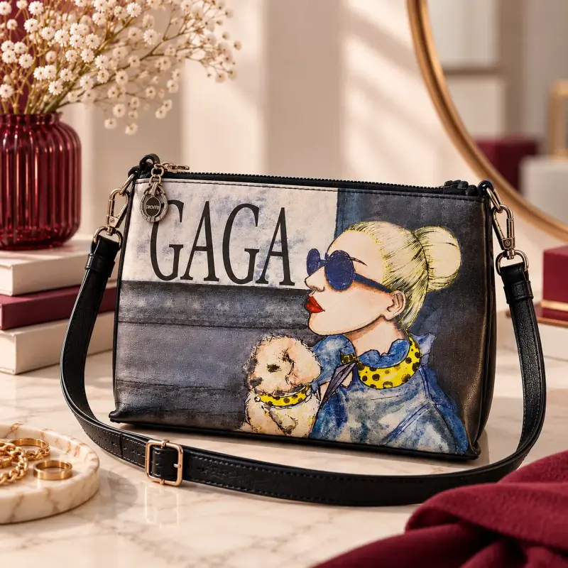 Cartera de mano con diseño ilustrado Gaga - 1