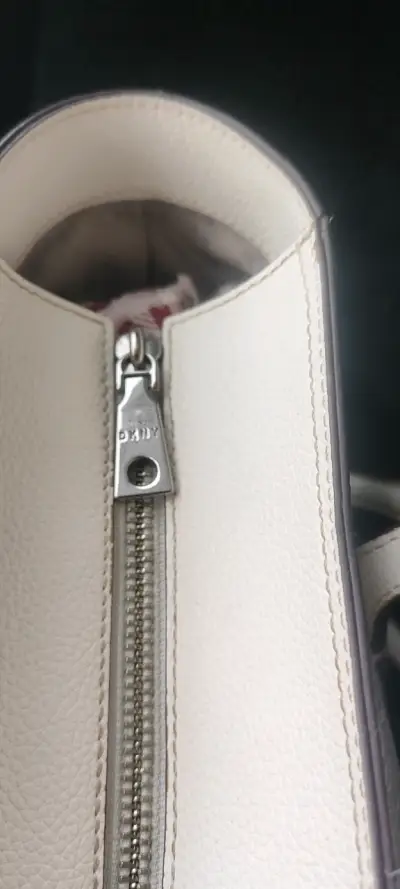 Bolso de cuero beige DKNY elegante - miniatura 3