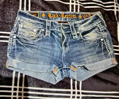 Shorts de mezclilla Rock Revival para mujer - miniatura 1