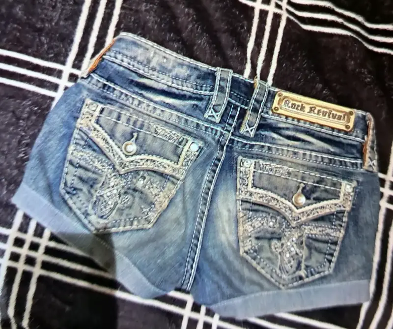 Shorts de mezclilla Rock Revival para mujer - 2
