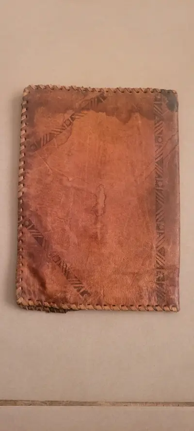 Cuaderno artesanal de cuero con diseño mapuche - miniatura 3