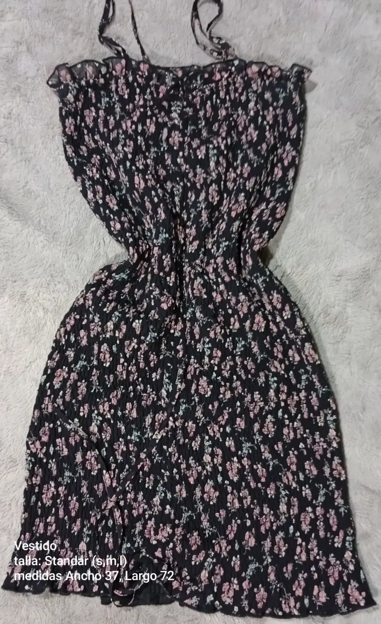 Vestido floral negro talla estándar