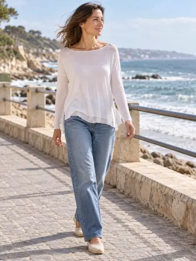 Suéter blanco de mujer en buen estado Talla Única - miniatura 1