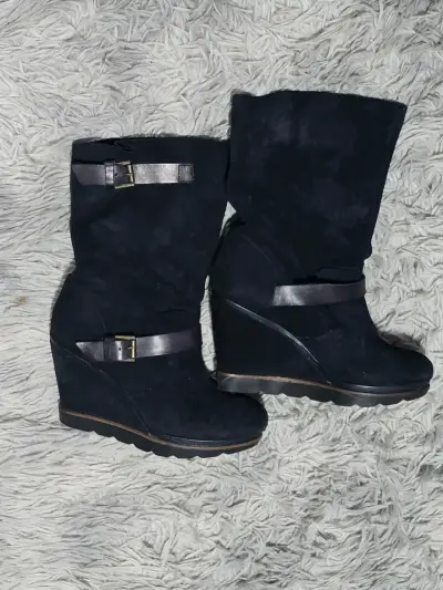 Botas azul mrino con hebillas - miniatura 1