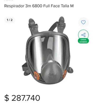 Máscara Respiradora Completa 3M 6800 Talla M - miniatura 1