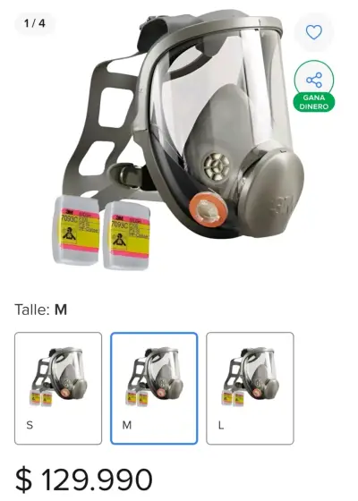 Máscara Respiradora Completa 3M 6800 Talla M - miniatura 3
