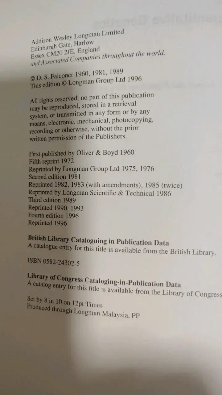 Libro Introduction to Quantitative Genetics 4ta Edición - 3