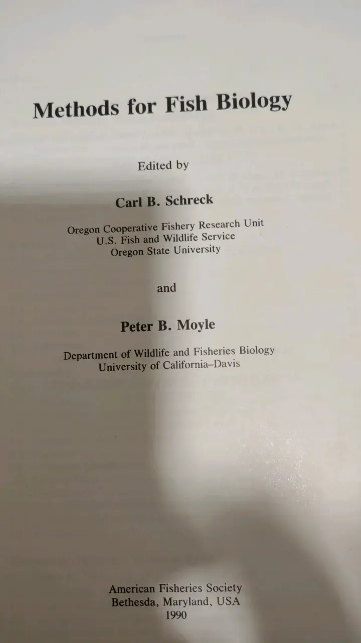 Libro Methods for Fish Biology de Schreck y Moyle - 2