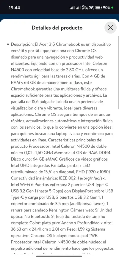 Acer Chromebook 15.6 pulgadas con detalle estético - miniatura 6