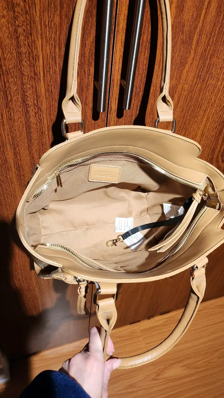Cartera beige Secret con diseño trenzado - 3
