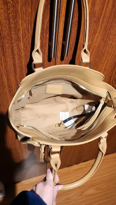 Cartera beige Secret con diseño trenzado - miniatura 3