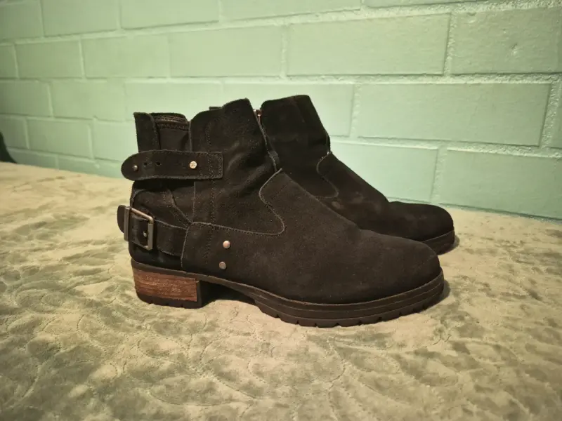 Botines de cuero negro CAT talla 40 - 2