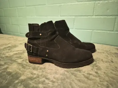 Botines de cuero negro CAT talla 40 - miniatura 2