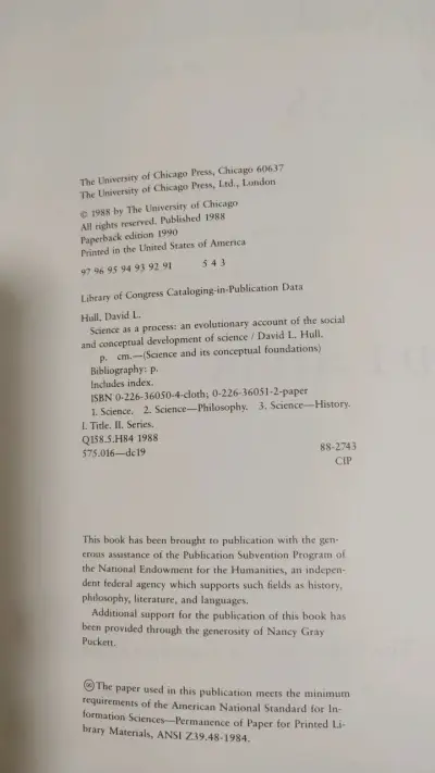 Libro Science as a Process de David L. Hull - miniatura 3