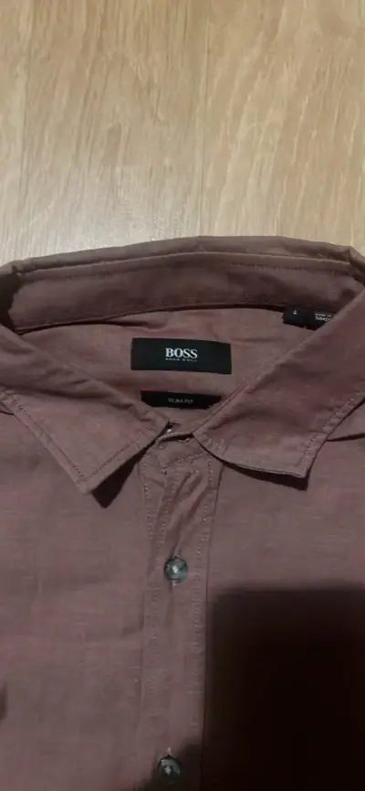 Camisa Hombre Boss Slim Fit Marrón - miniatura 1