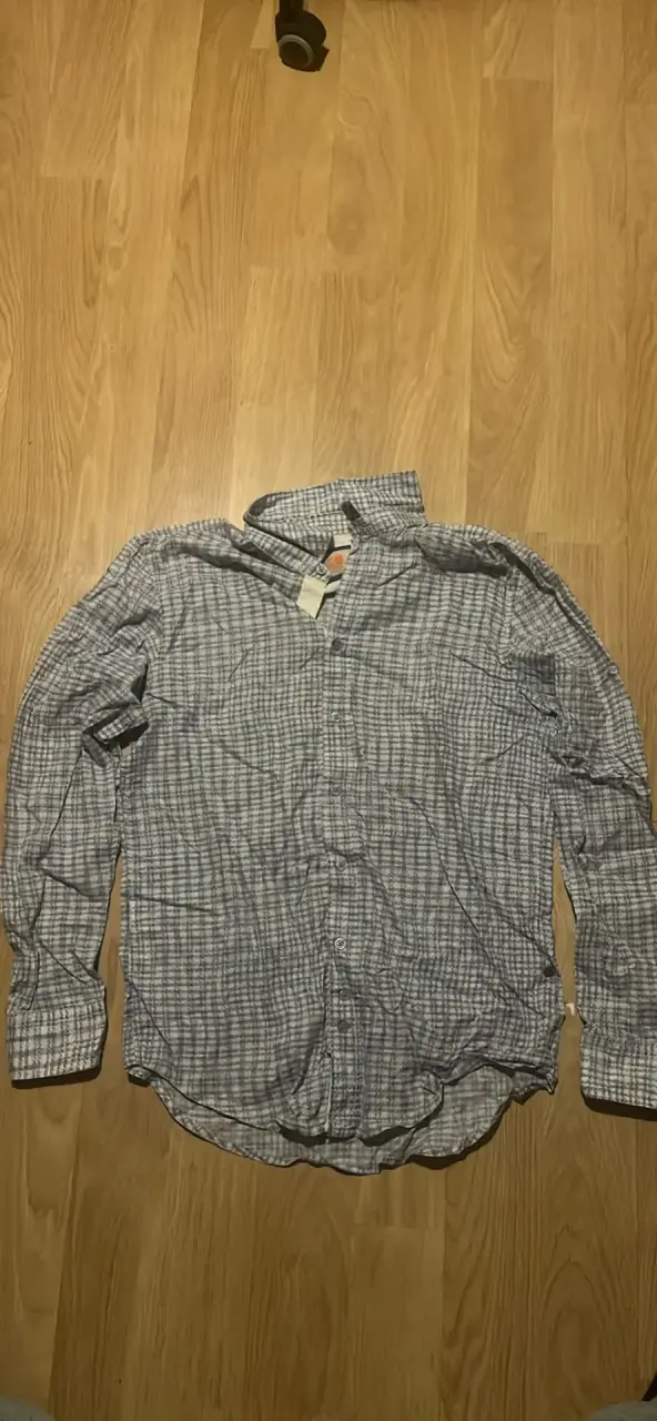 Camisa a cuadros manga larga para hombre