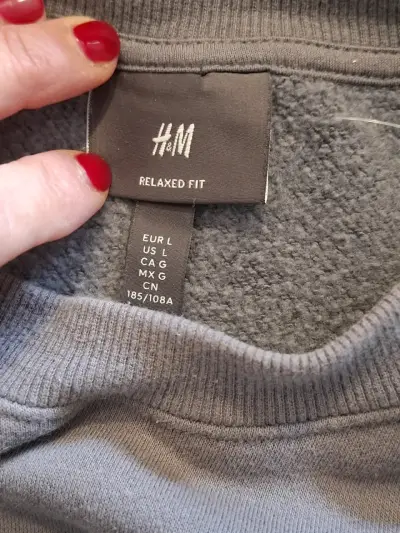 Polerón gris unisex de algodón Talla L - miniatura 4