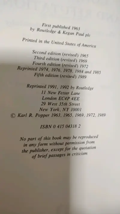 Libro 'Conjectures and Refutations' de Karl R. Popper - miniatura 2