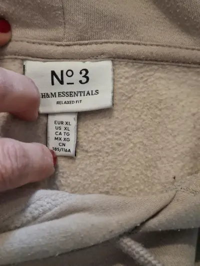 Polerón con capucha beige unisex Talla XL - miniatura 4