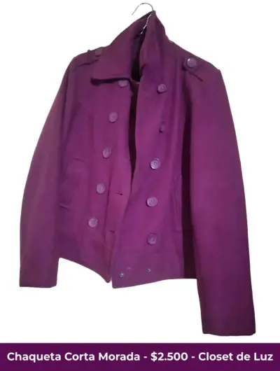 Chaqueta corta morada para mujer - miniatura 1