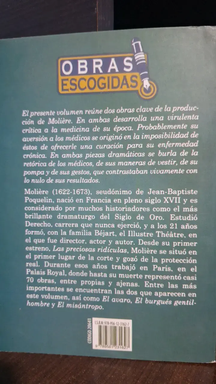 Libro El Médico a Palos y El Enfermo Imaginario. - 2