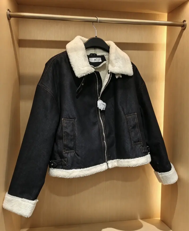 Chaqueta de mezclilla con forro de borrego