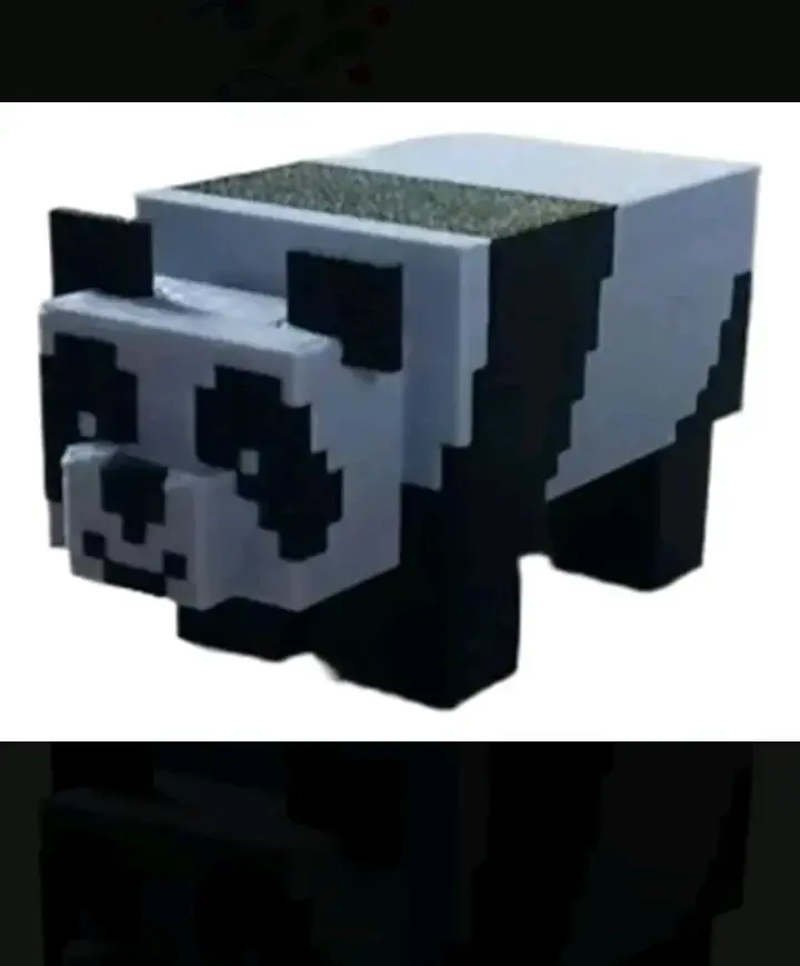 Figura de panda estilo pixelado